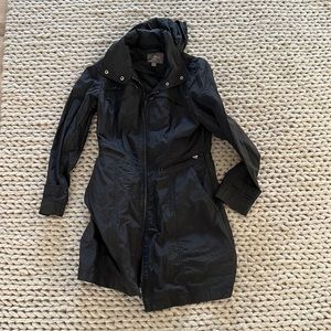 Cole Haan black long lightweight jacket